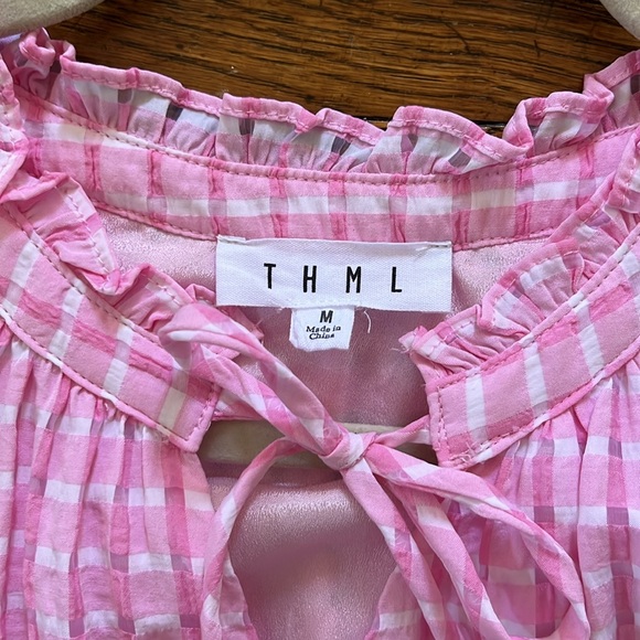 THML Pink Gingham Midi Dress - Picture 3 of 8